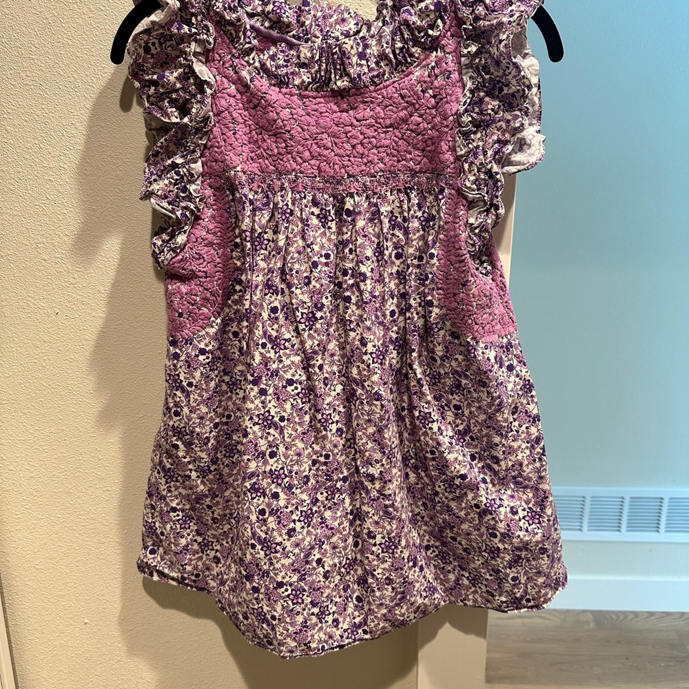 Mi Golondrina Sleeveless Purple Blouse Top